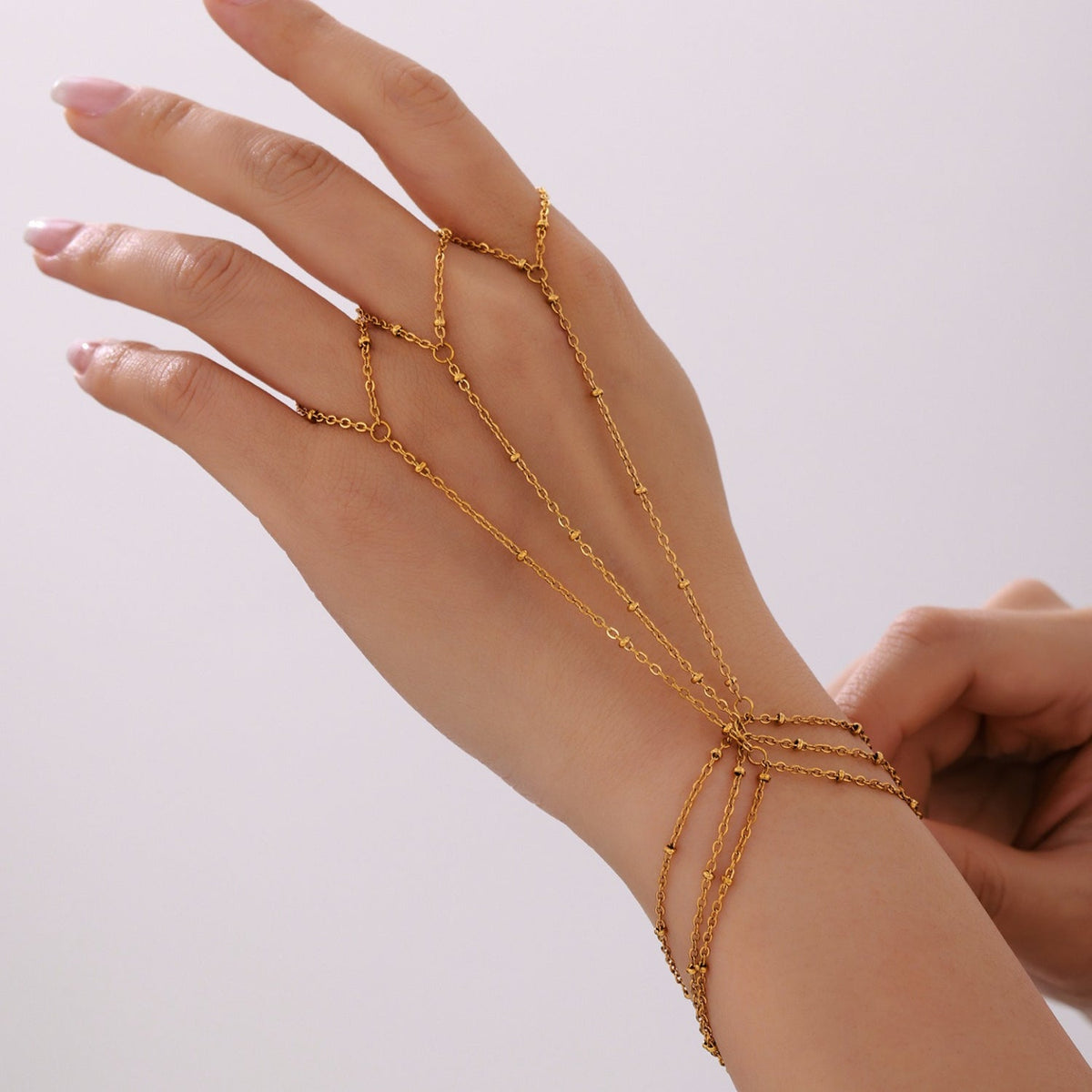 18K Gold Plated Stainless Steel Knuckle Finger Bracelet