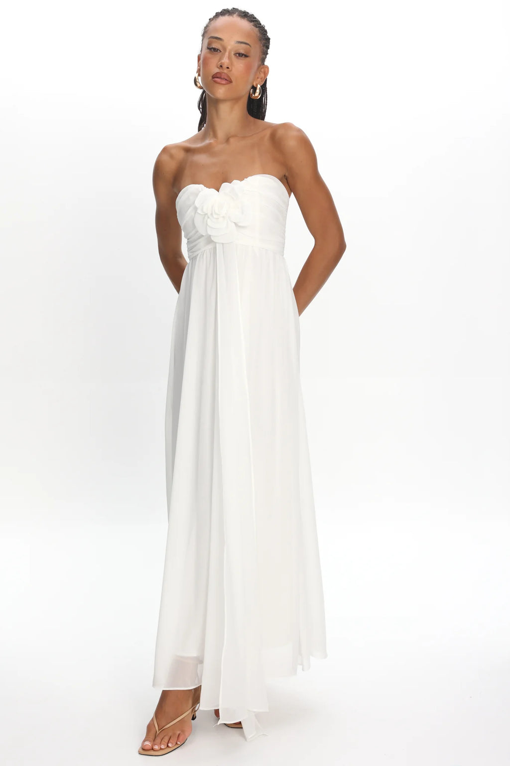 Sylvi Embellished Bust Maxi Dress Oyster