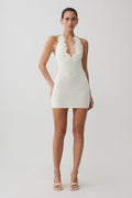 Bohdie Crochet Halter Mini Dress - Ivory