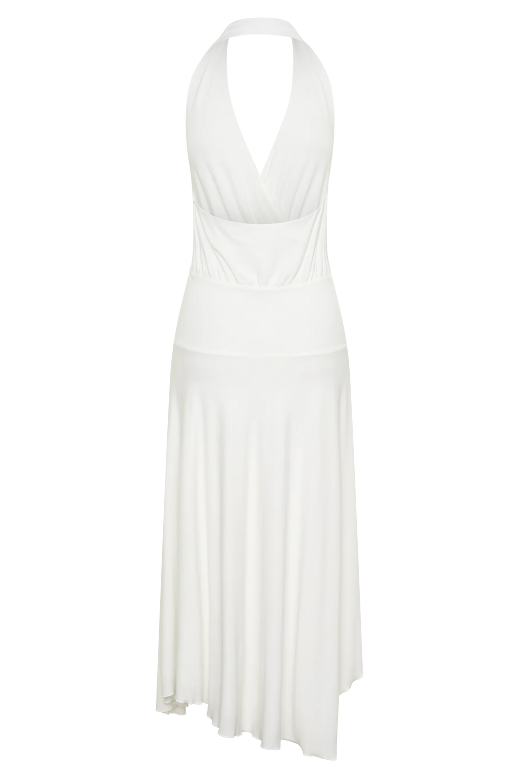 Krish Hankie Halter Midi Dress - White