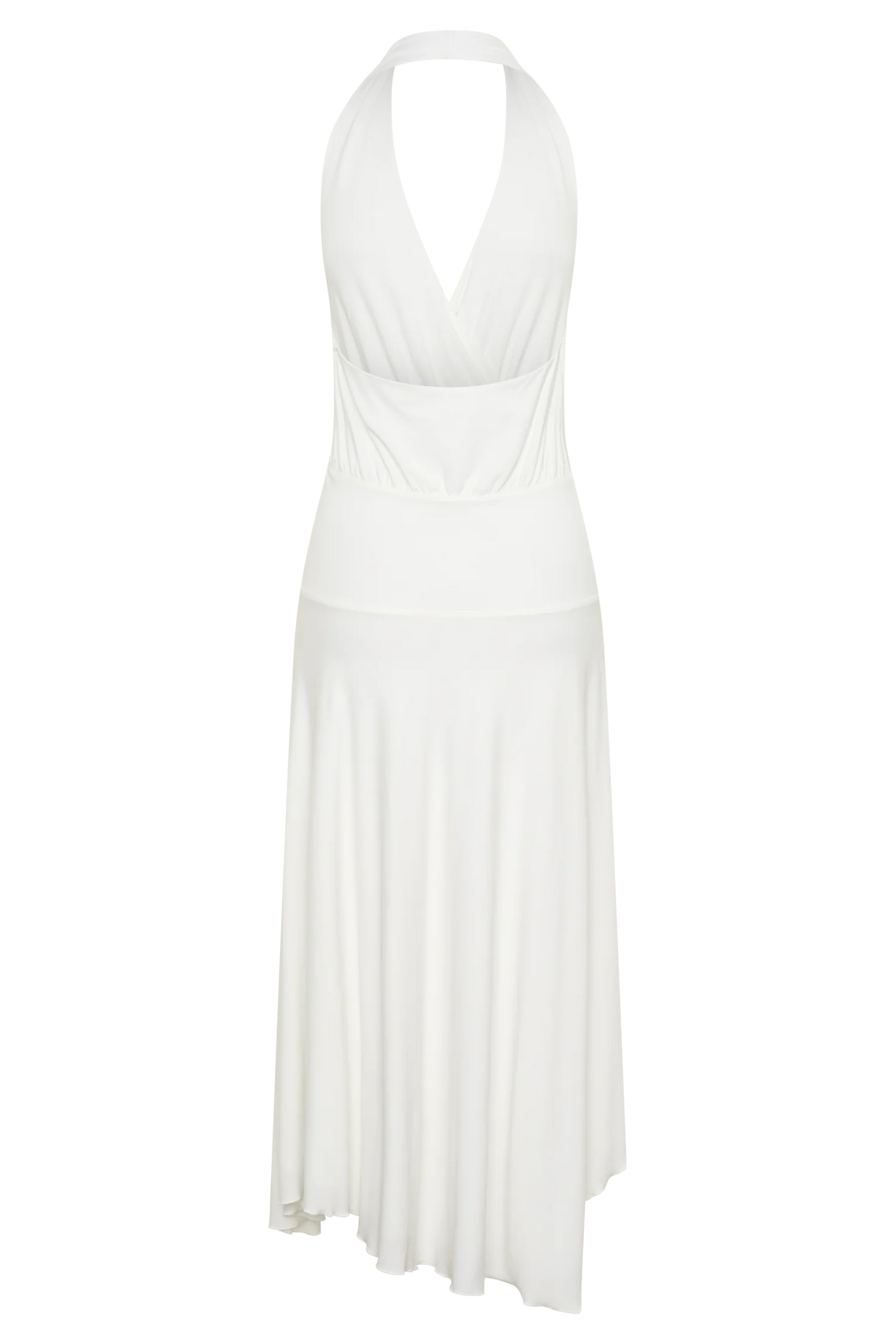 Krish Hankie Halter Midi Dress - White