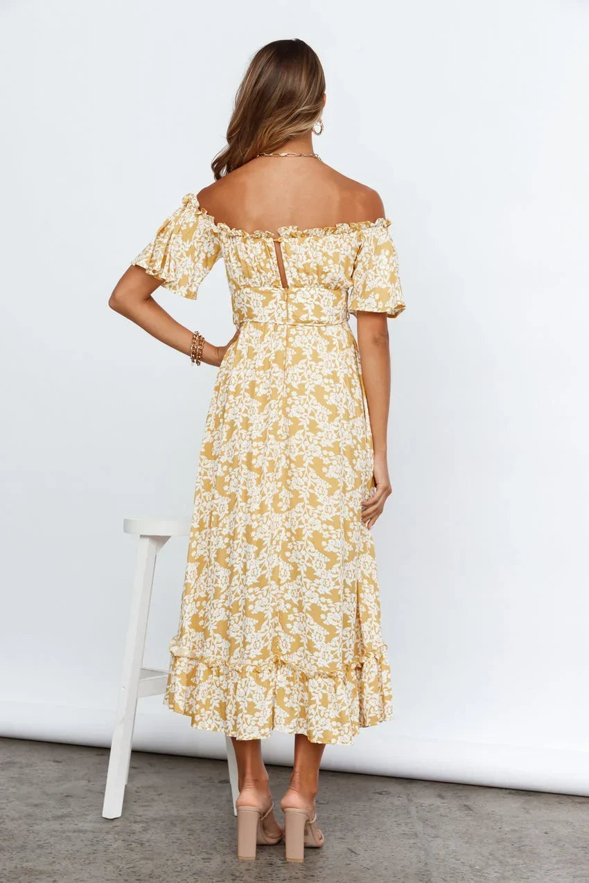 Boho Muse Midi Dress Yellow
