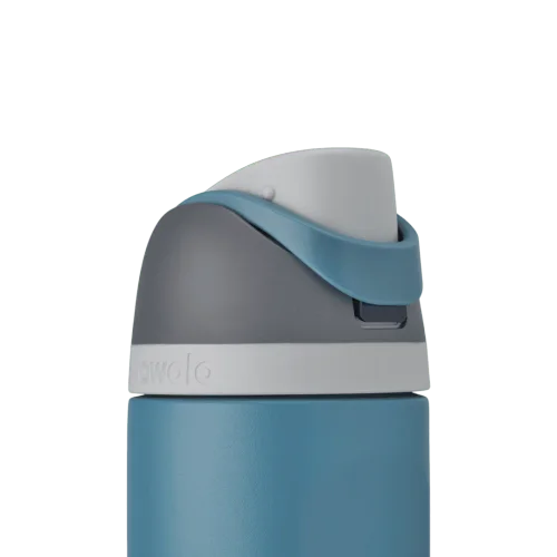 Owala FreeSip Insulated Stainless Steel Water Bottle with Straw for Sports and Travel. BPA-Free. 24-oz. Grey/Blue