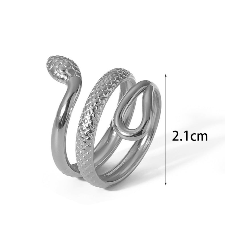 18K Gold Plated Hollow Snake Chain Ring