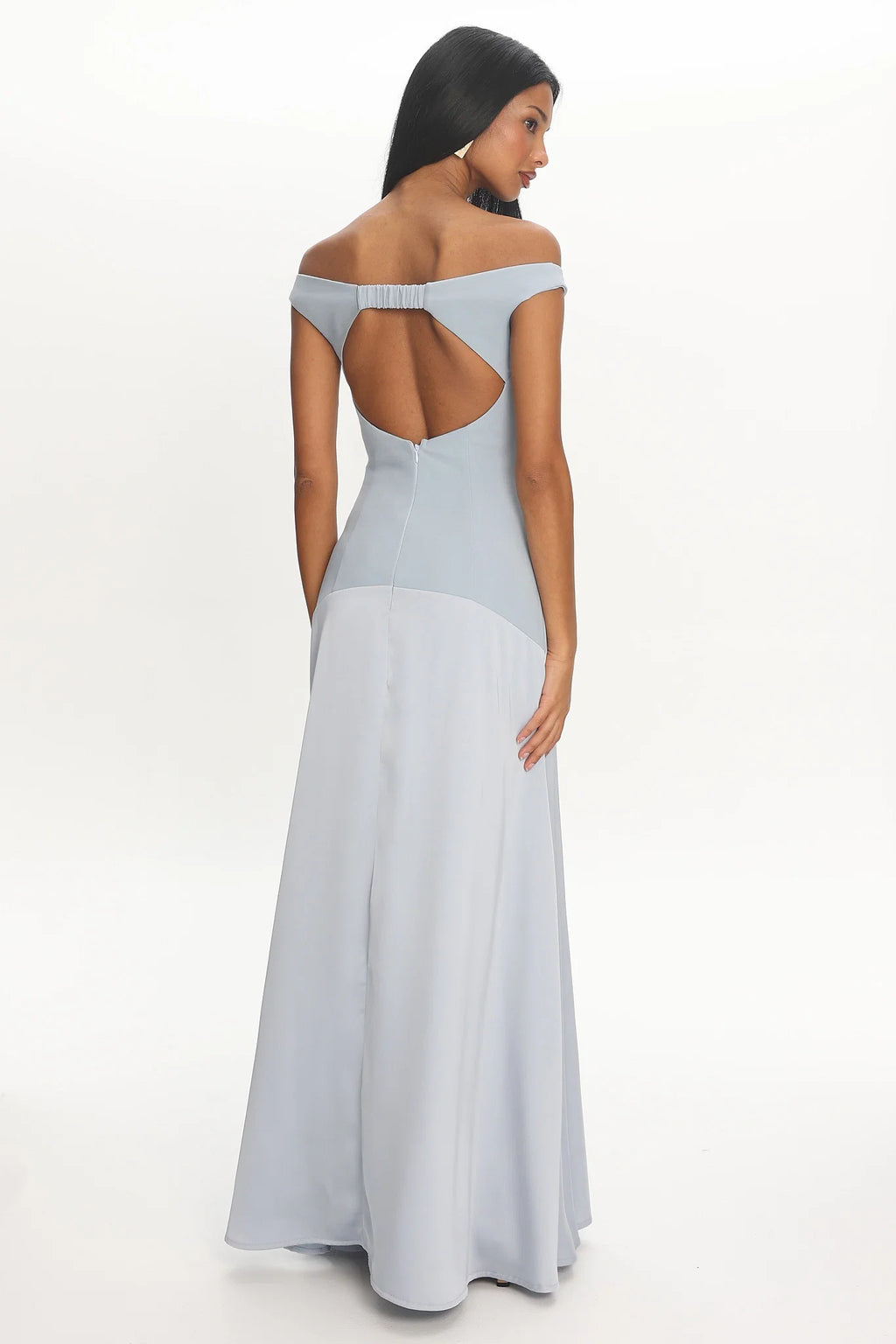Hestia Off-Shoulder Maxi Dress Pale Blue