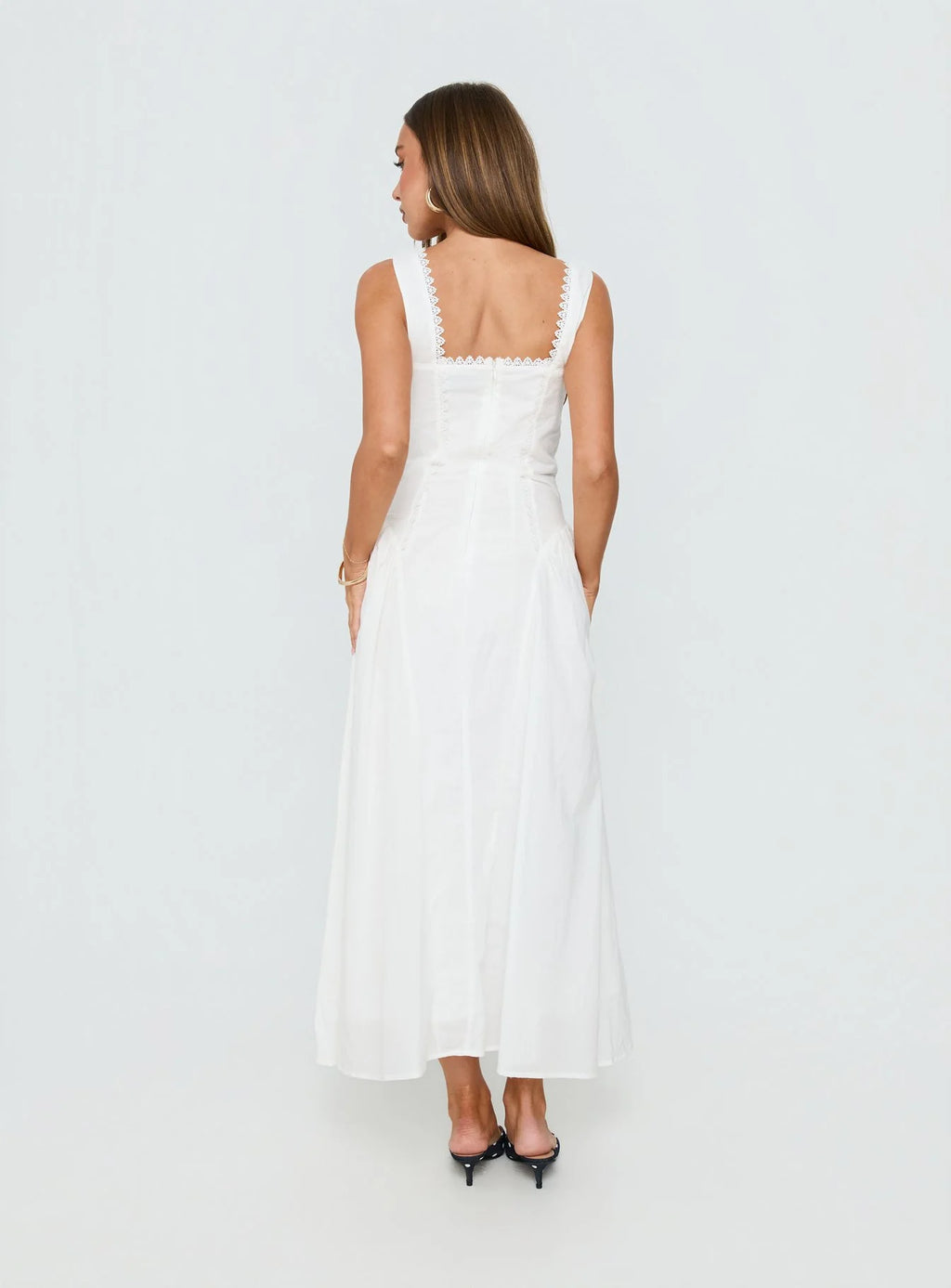 Mariette Panelled Midi Dress White