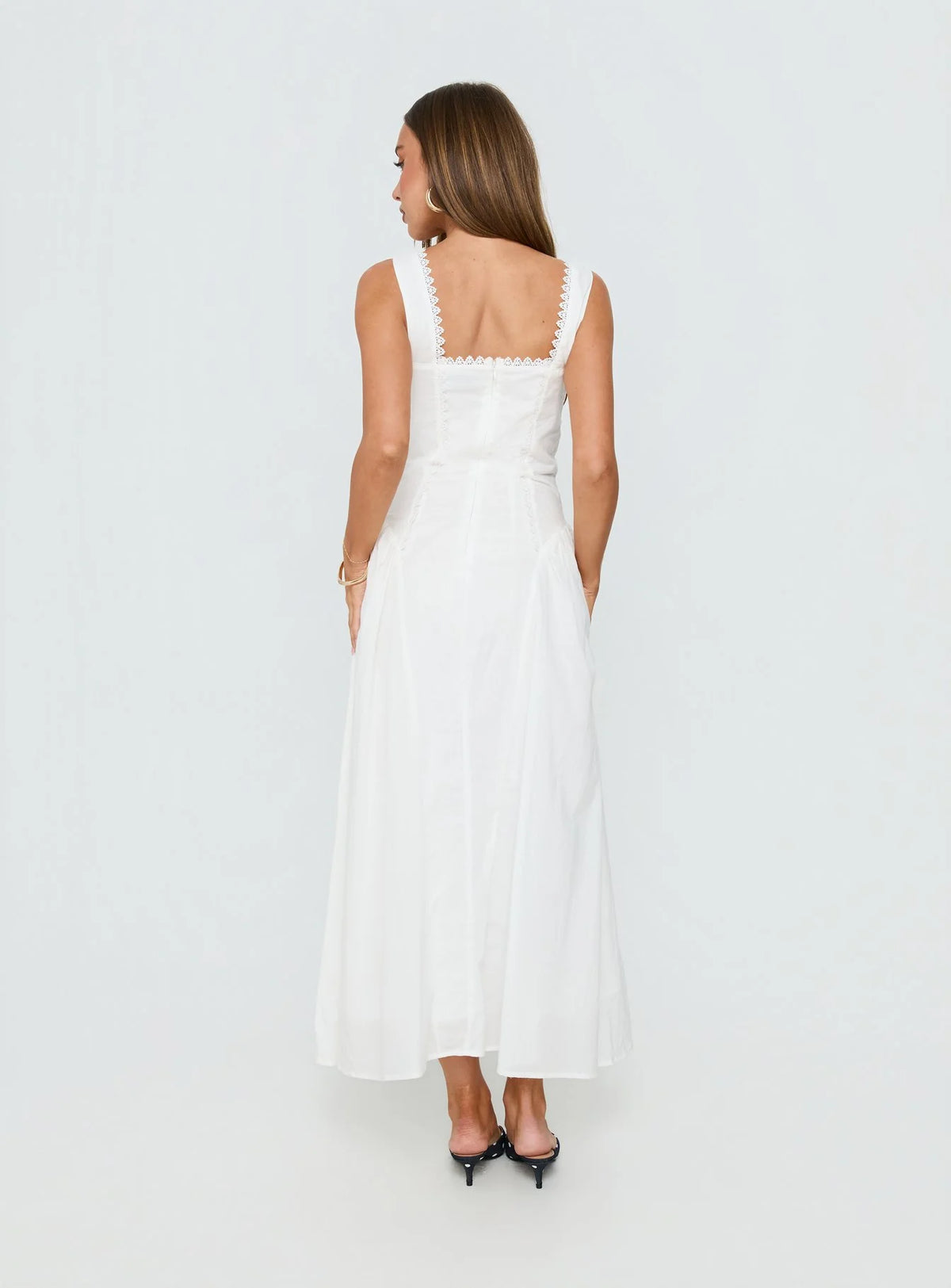 Mariette Panelled Midi Dress White