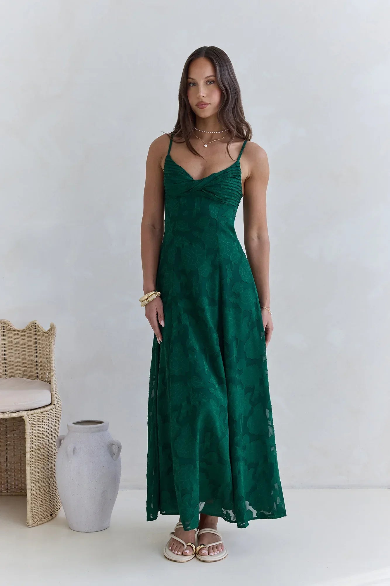 Habita Maxi Dress Forest Green