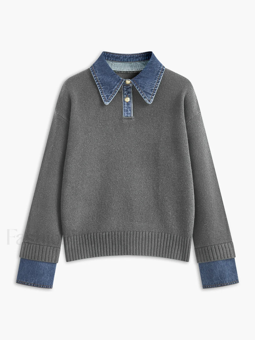 2 in 1 Panel Lapel Sweater