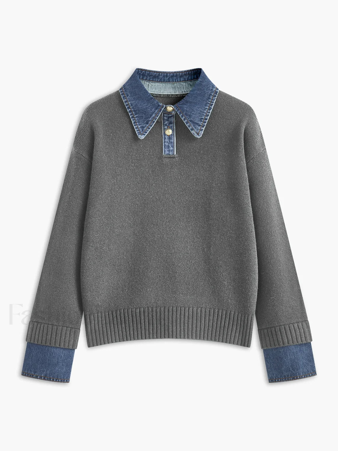 2 in 1 Panel Lapel Sweater