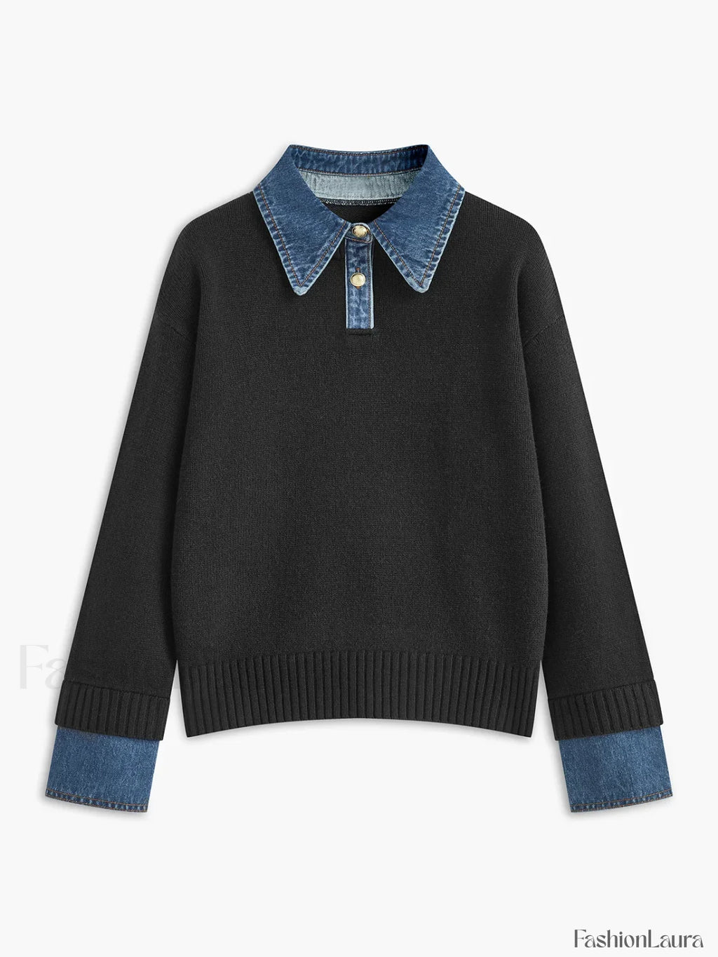 2 in 1 Panel Lapel Sweater