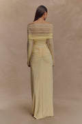 Rafaella Slinky And Mesh Maxi Dress - Lemon