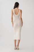 Rachael Knit Midi Dress - Nude