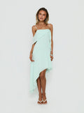 Massey Bust Draping Low Back Midi Dress Aqua