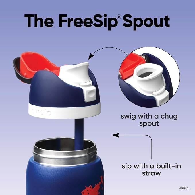 Owala Spider-Man FreeSip Insulated Stainless Steel Water Bottle with Straw. Suitable for Sports. Travel. and School. BPA-Free. 32 oz (approx. 907.2 ml). Swing