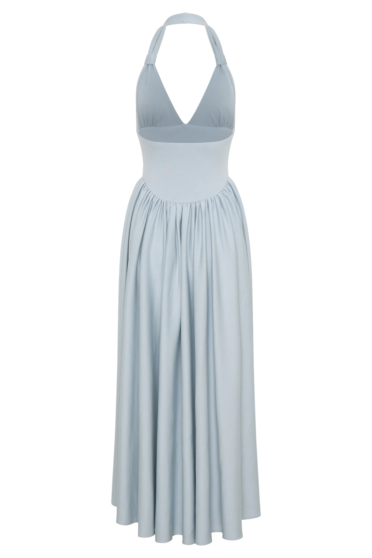 Angelina Scuba Halter Midi Dress - Pale Blue