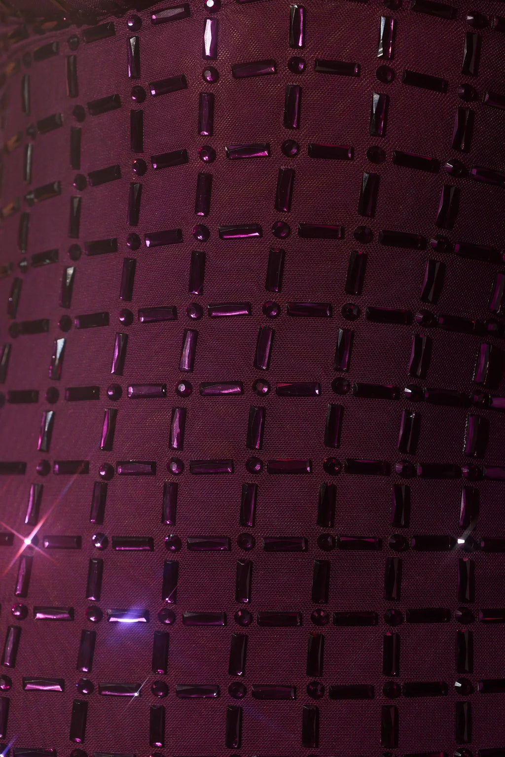 Ronja  Embellished Plunge Mini Dress in Deep Purple