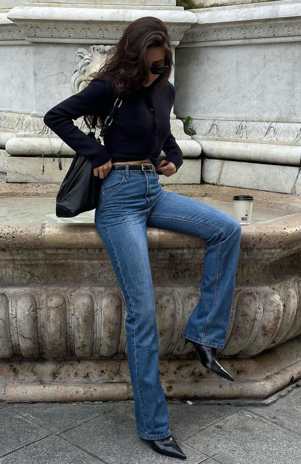 Millie High Rise Bootleg Jeans Dark Blue Wash