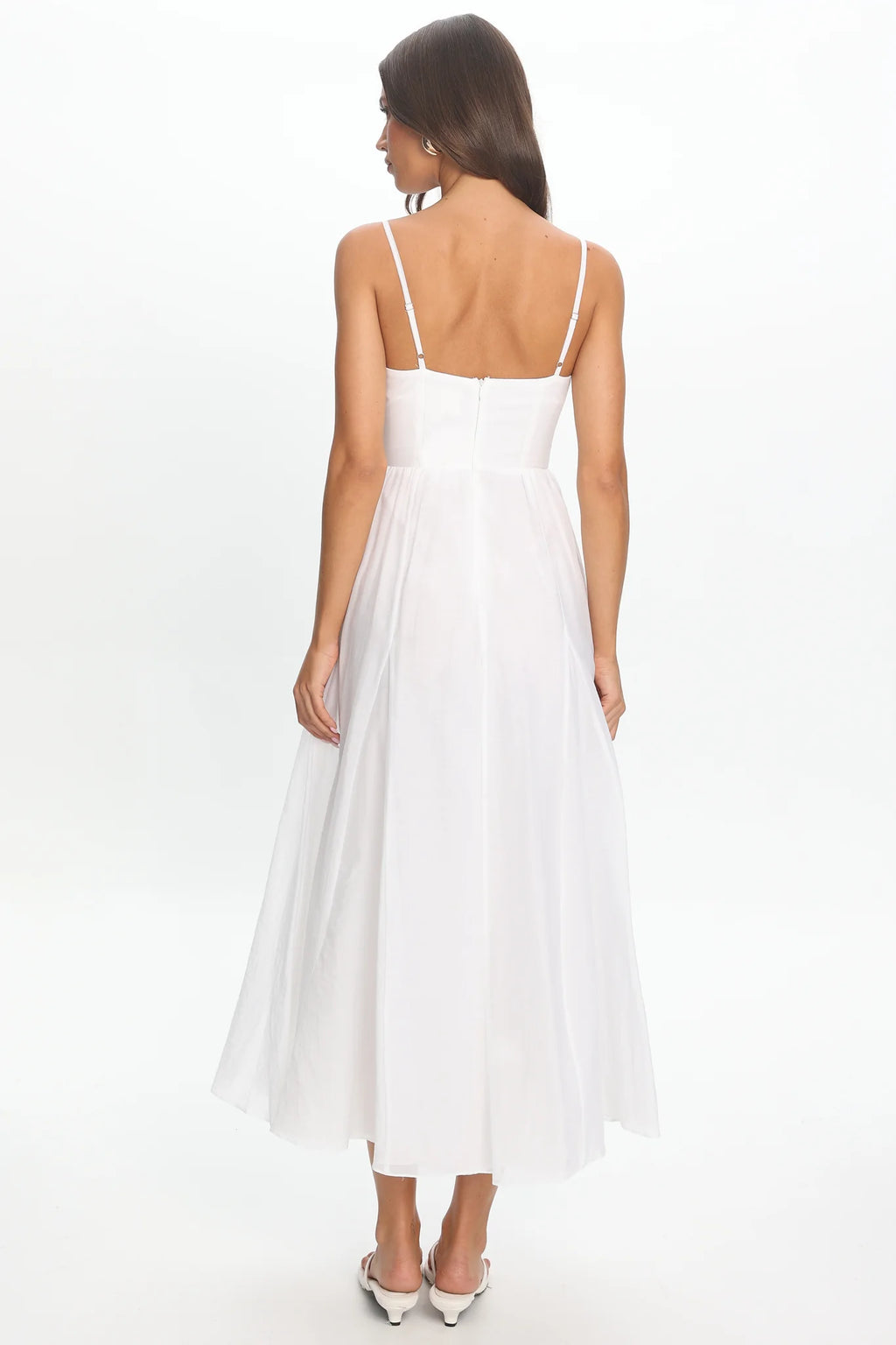 Dulce Scoop Neck Midi Dress White