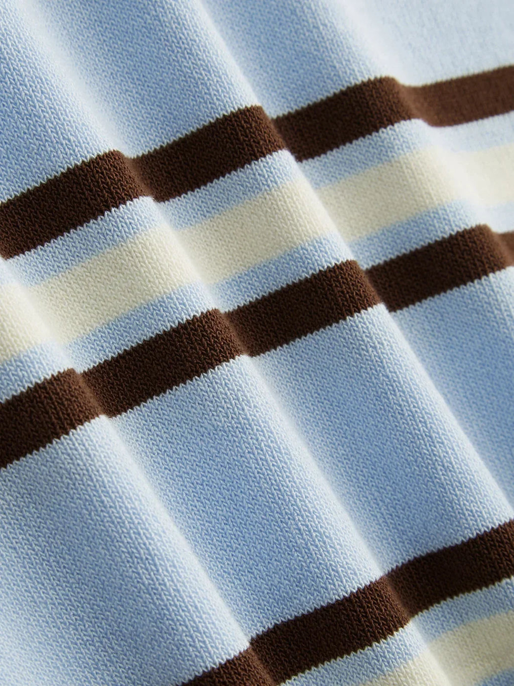 Knit Polo Collar Stripe Short Sleeve Top
