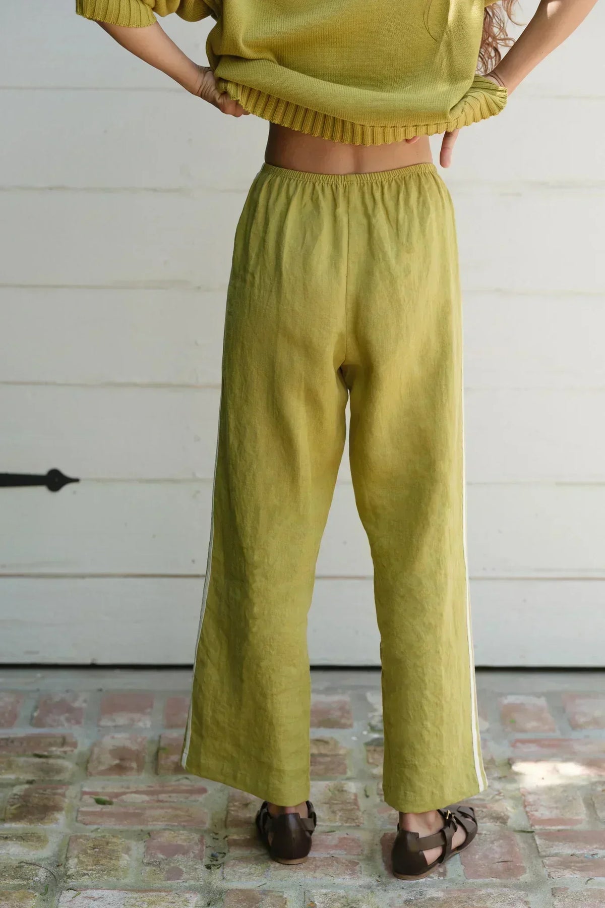 The Linen Crop Stripe Pant