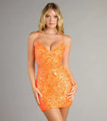 Serving Sparkle Sequin Lace-Up Bodycon Dress