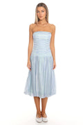 Sunday Sail Bubble Hem Midi Dress - Blue