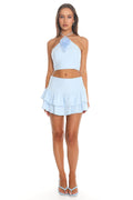 Powder Bloom Halter Crop Top Blue