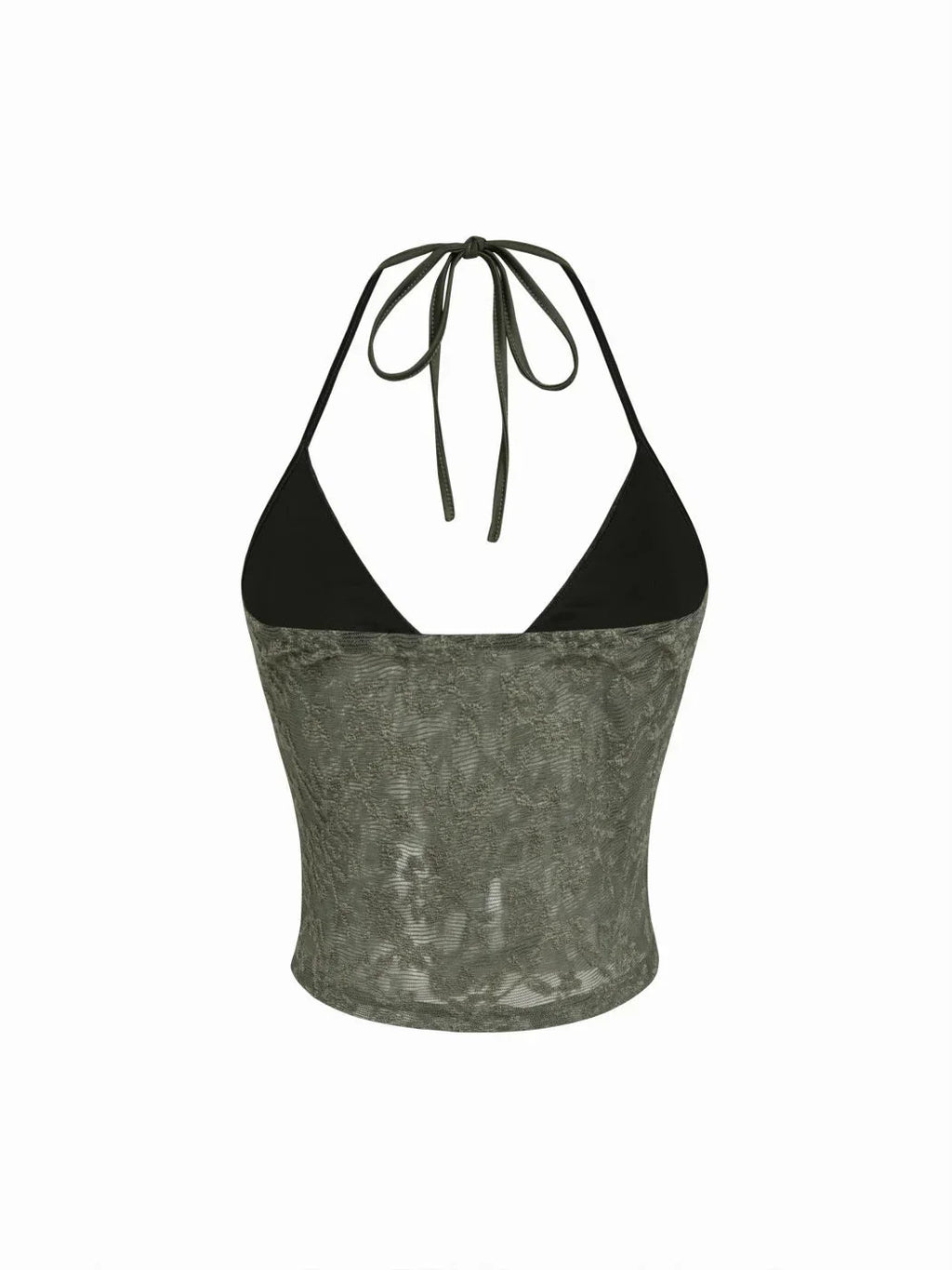 Lace Halter Neckline Floral Cami Top