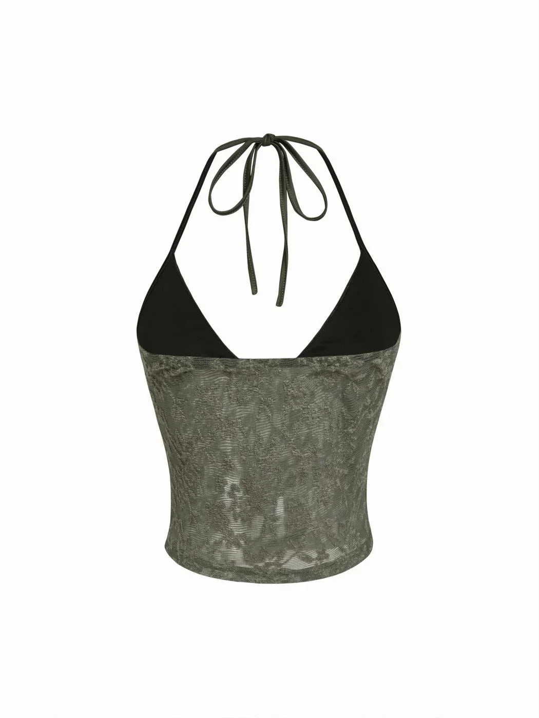 Lace Halter Neckline Floral Cami Top
