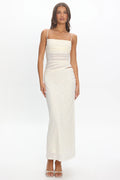 Lorely Cami Strap Mesh Maxi Dress Cream