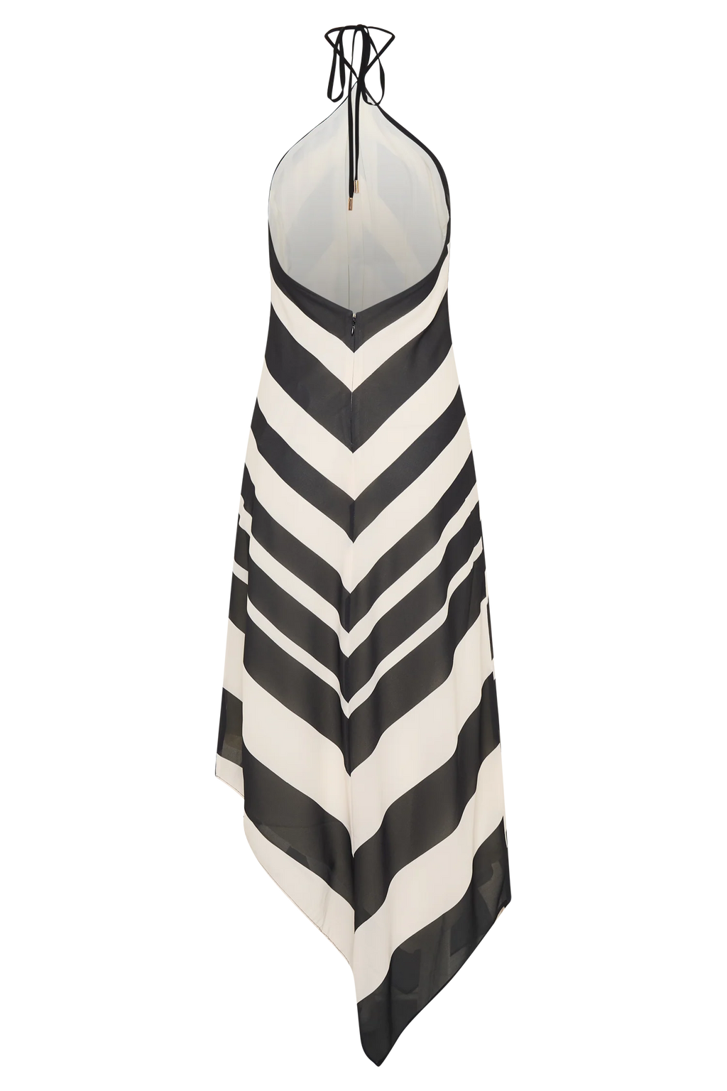 Hope Satin Halter Midi Dress - Black/White