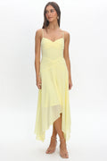 Formentera Asymmetric Midi Dress Baby Yellow