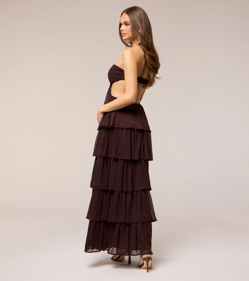 Soft Drama Strapless Tiered Ruffle Maxi Dress