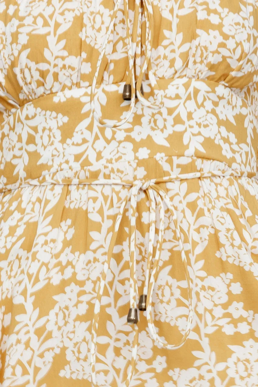 Boho Muse Midi Dress Yellow