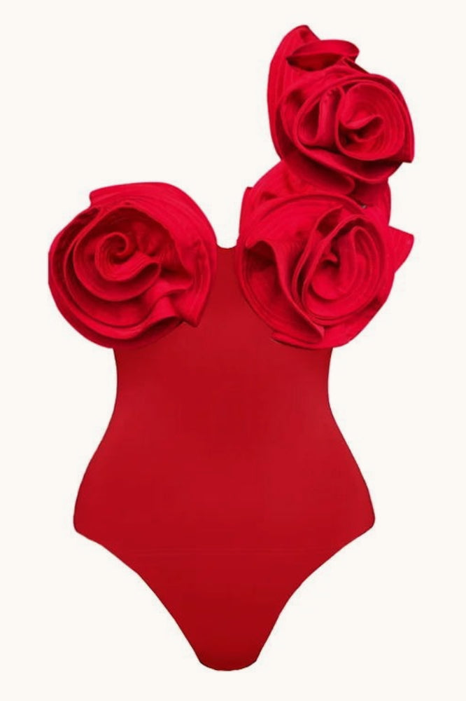 3D Floral Sexy Swim Two Piece Skirt Set