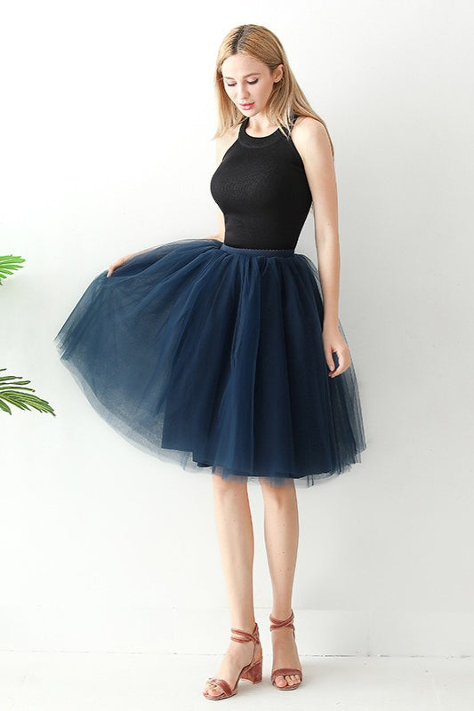 Adult High Waist Tulle Puff Mini Skirt