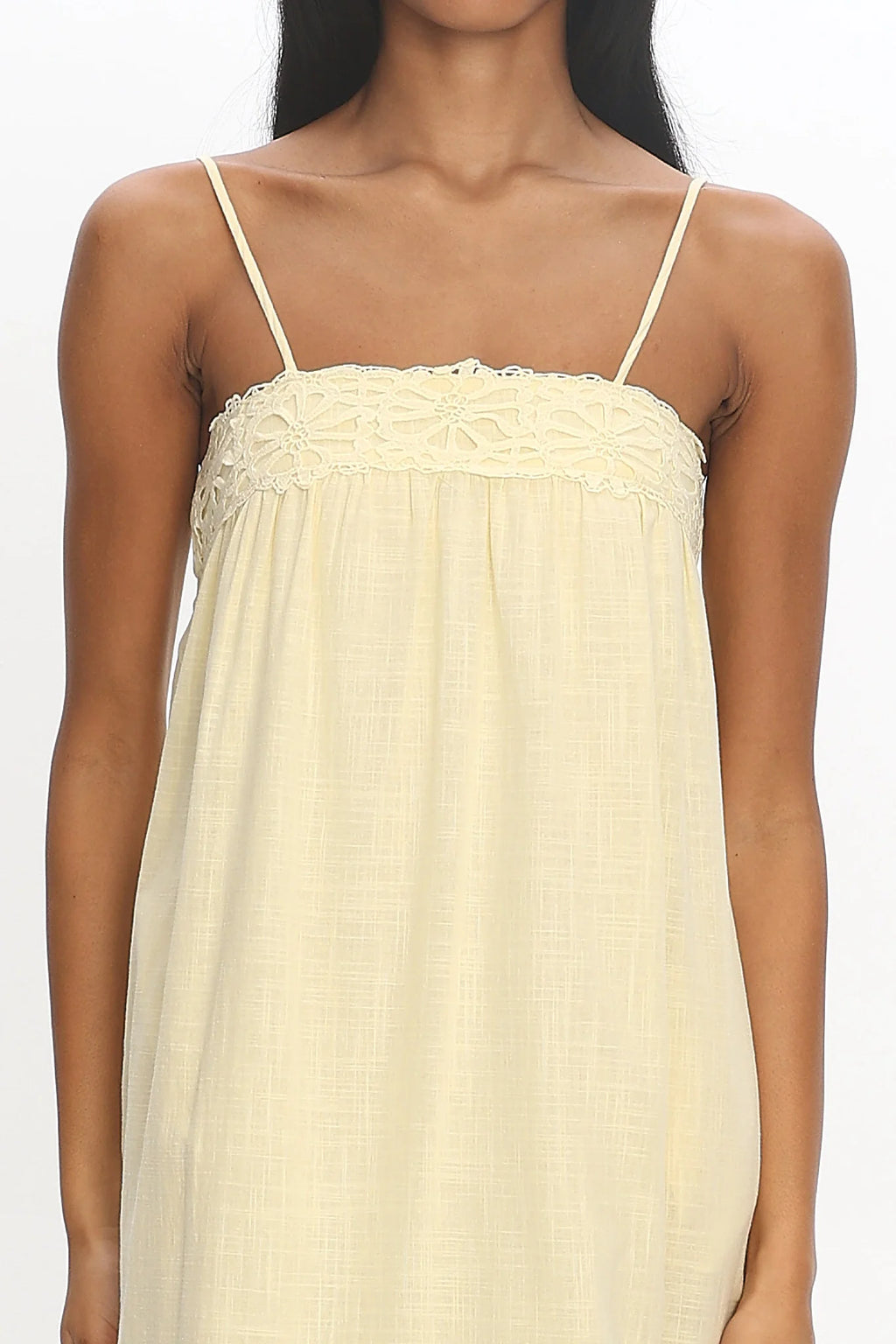 Genevieve Crochet-Trim Maxi Dress Butter
