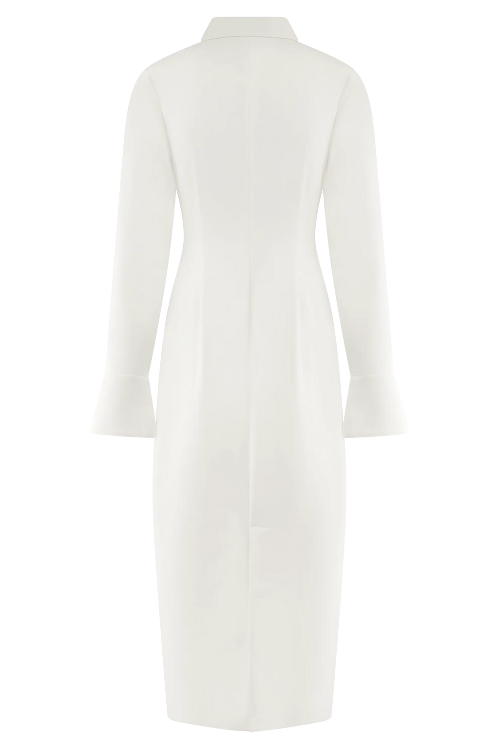 Dorian Fitted Shirt Midi Dress - White