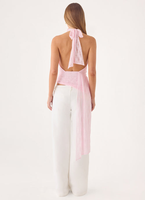 Angel Wings Lace Top - Pink