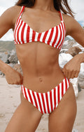 Maritime Top ~ Red Stripe Contour Scrunch