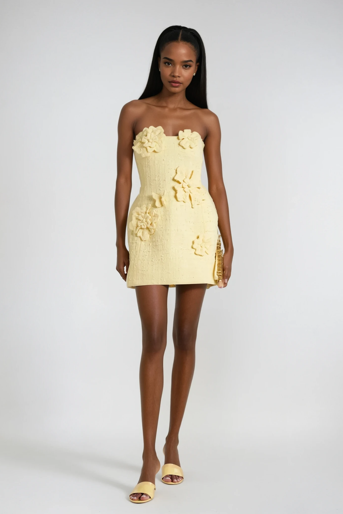 Dazhdbog Strapless Flower Mini Dress