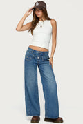 Abel Layered Look Low Rise Baggy Jeans