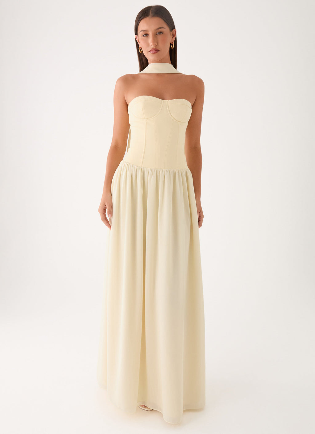 Elianah Scarf Maxi Dress - Yellow