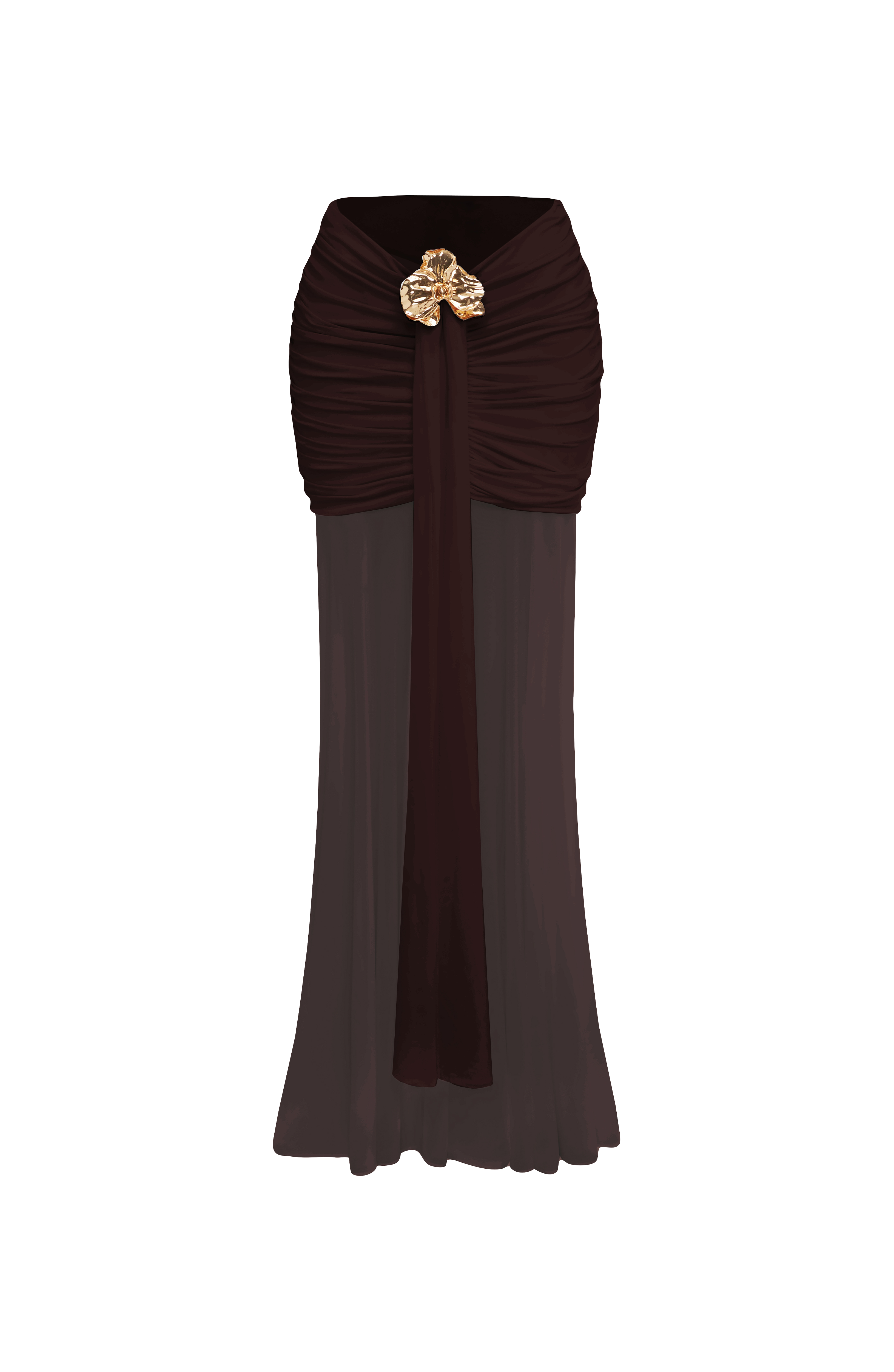 Fae Maxi Skirt - Plum Brown