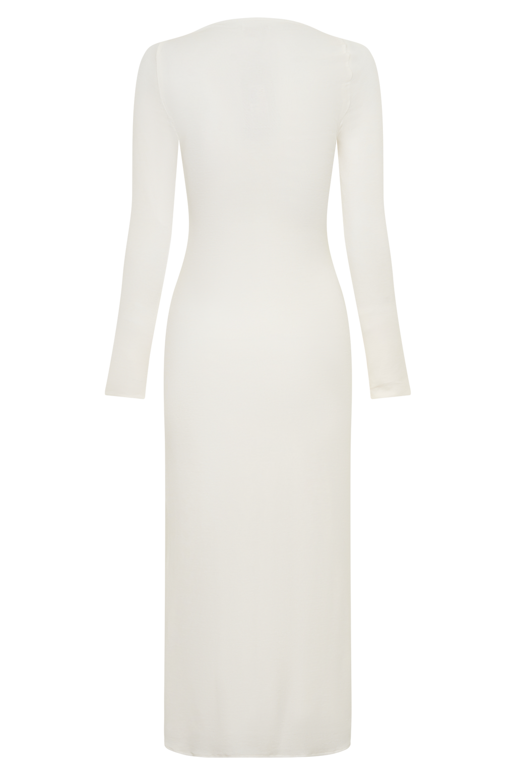 Freja Long Sleeve Wool Midi Dress - White