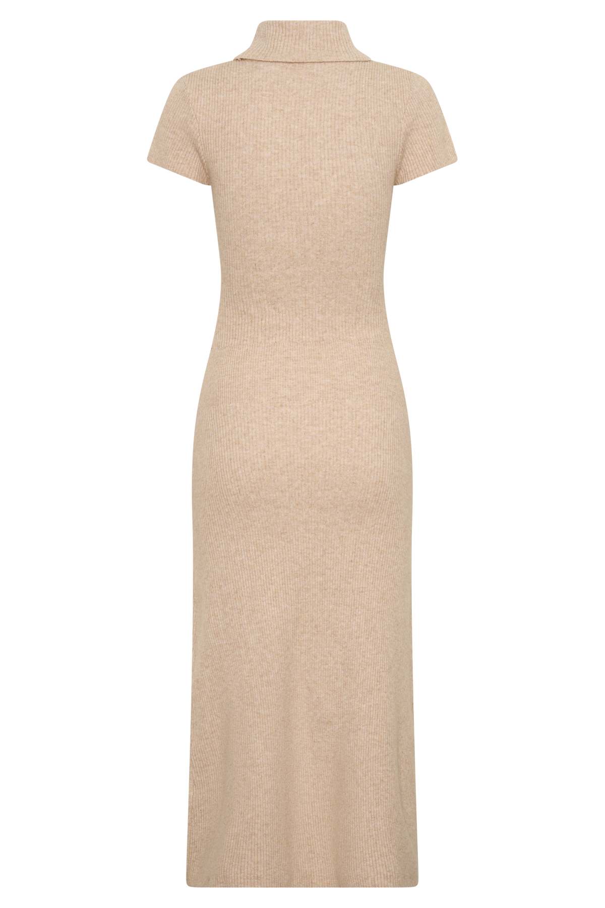 Goldie High Neck Knit Midi Dress - Camel