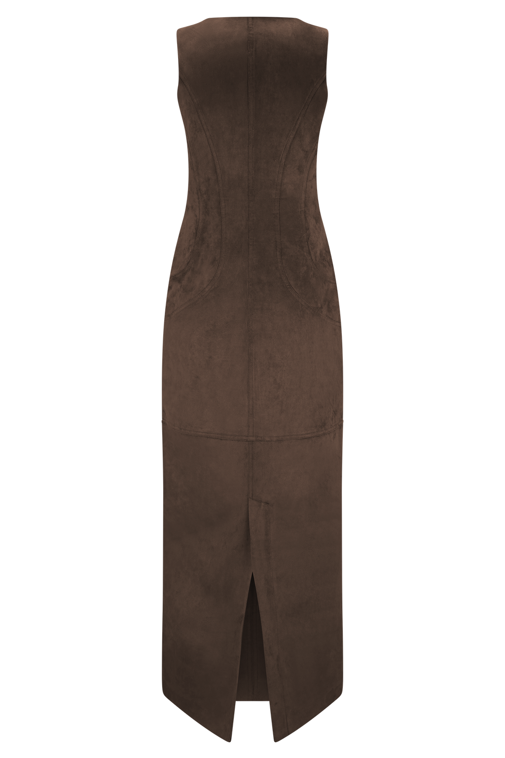 Liam Faux Suede Maxi Dress - Dark Chocolate