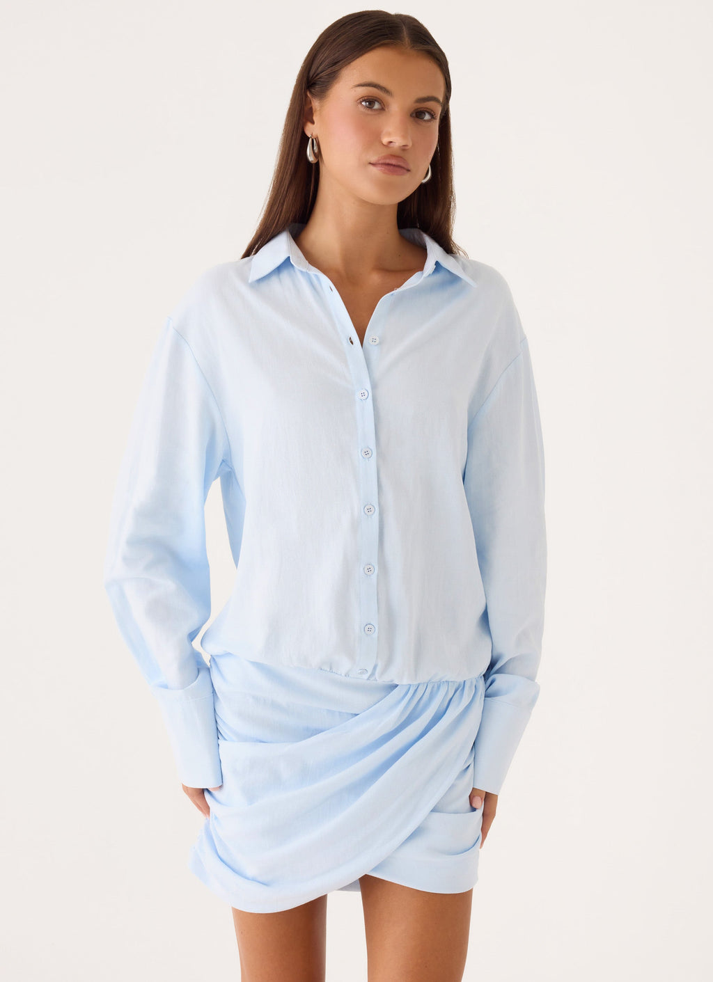 Galilea Shirt Mini Dress - Blue