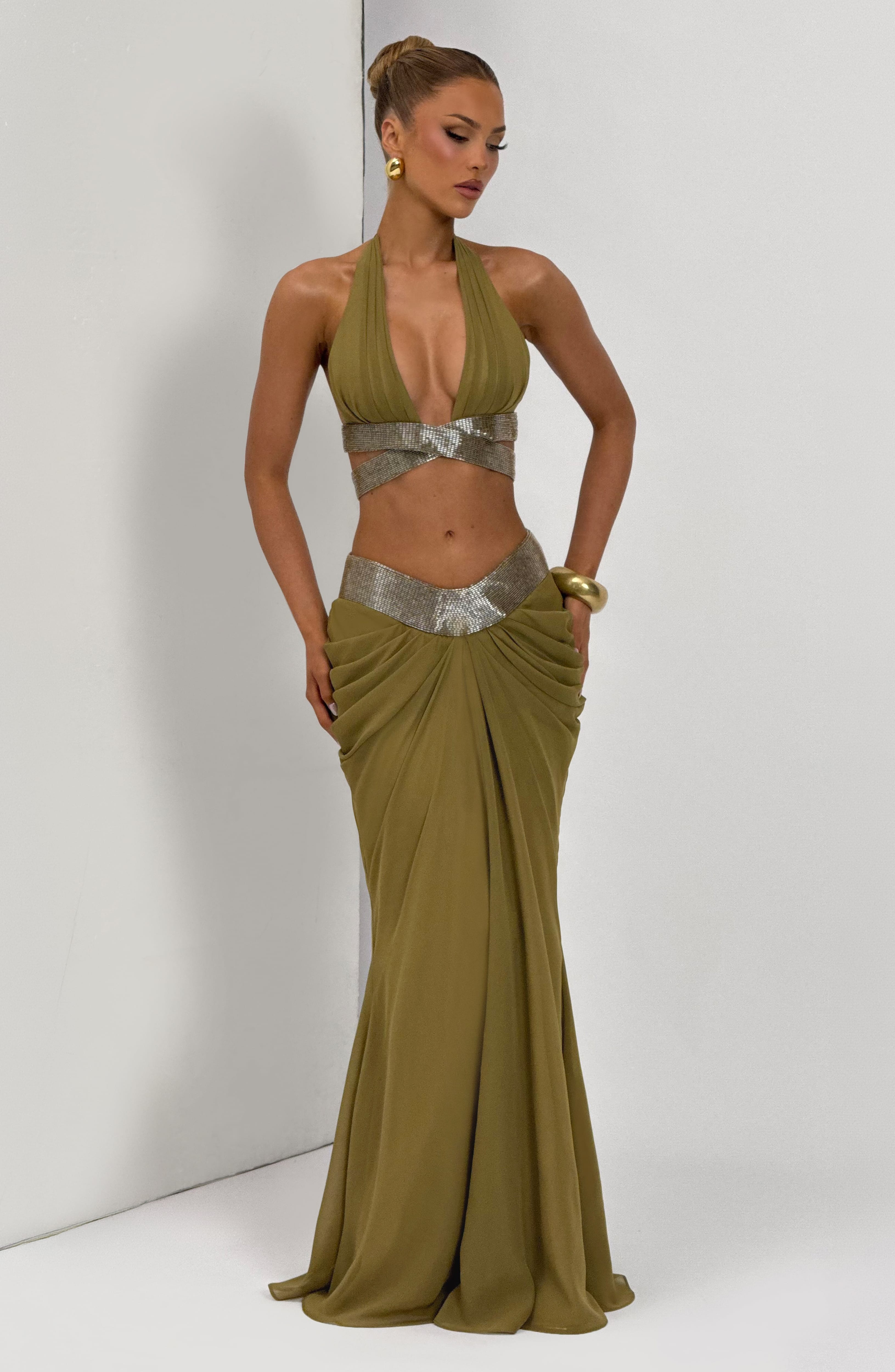 Sophie Maxi Skirt - Deep Olive